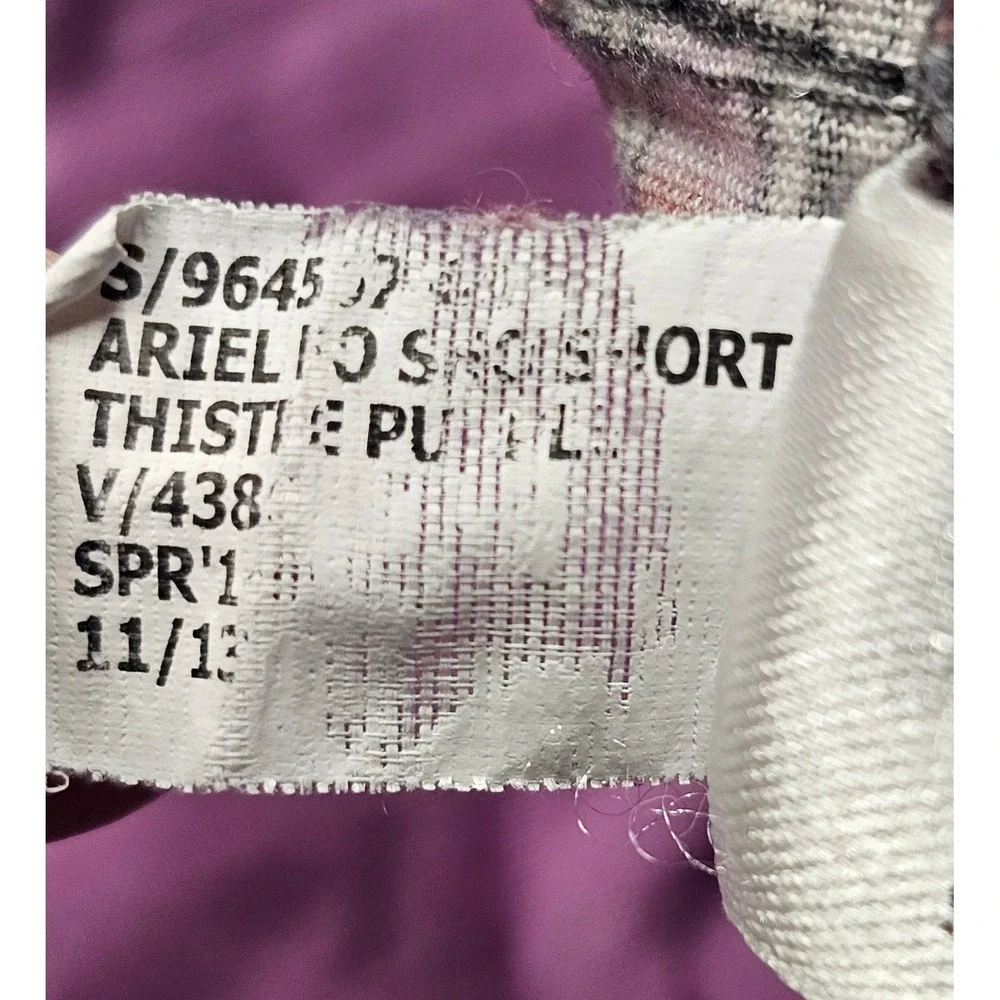 ATHLETA Airel Fo Sho Cotton Thistle Purple Zigzag Print Shorts Women's Size 12